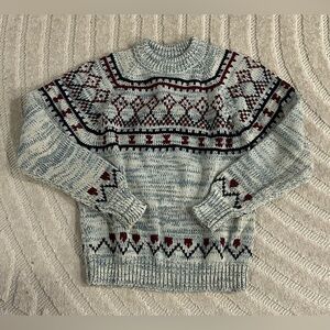 Vintage Acrylic Grandpa Winter Holiday Print Sweater - M